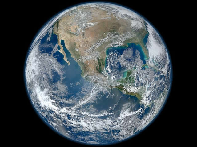 NASA: A 'Blue Marble' image of the Earth taken from the VIIRS 