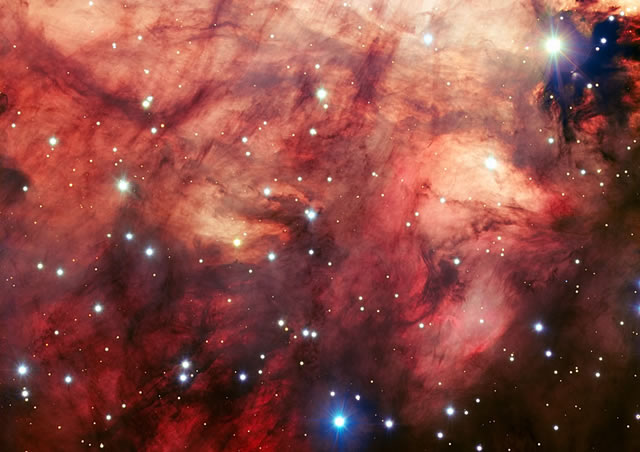 The Smoky Pink Core of the Omega Nebula