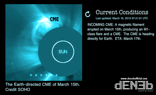 Attività Solare - CME diretta verso la Terra: Tempesta Geomagnetica Polare in arrivo per il 17 Marzo :: Space Weather - Earth-directed CME: polar geomagnetic storms arrives on March 17th