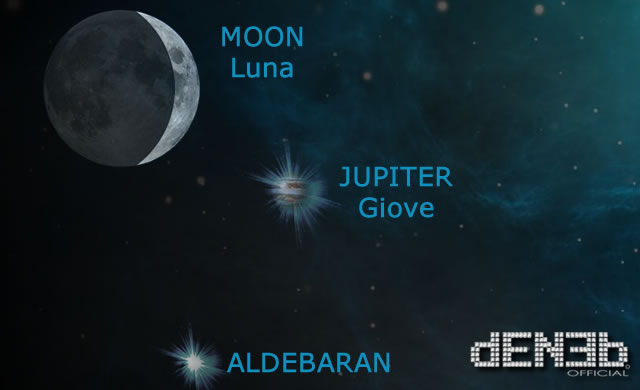 Questa sera: Luna Crescente e Giove - Tonight: Crescent Moon and Jupiter 