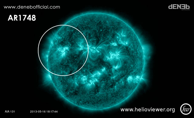 Attività Solare: AR1748 ha ancora energia per Solar Flares di Classe X - Space Weather: AR1748 has a dela-class magnetic field that harbors energy for X-class solar flares