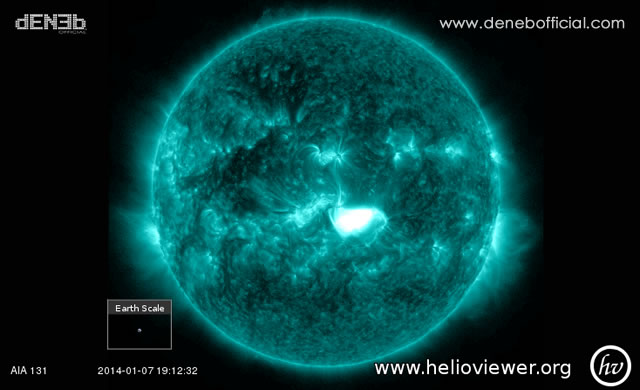 à Solare: Fronte Terra AR1944 esplode con un brillamento X1.25 - Space Weather: Active Region 1944 produced an X1.2 solar flare