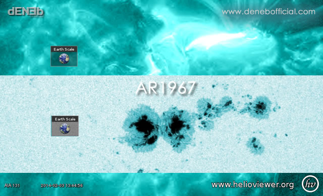 Attività Solare in aumento con la gigantesca Regione Attiva AR1967 fronte Terra - Space Weather: Earth-facing sunspot AR1967