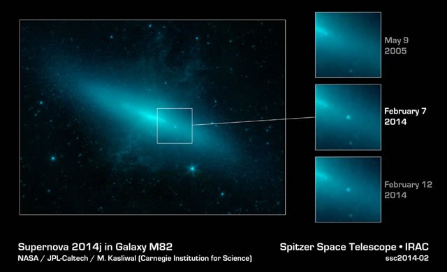 Il Telescopio Spitzer nel Cuore di Una Nuova Supernova in M82 - Spitzer Stares into the Heart of New Supernova in M82