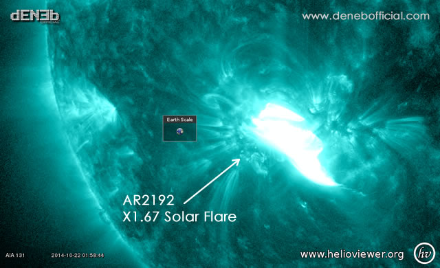 AR2192 X1.67 Solar Flare