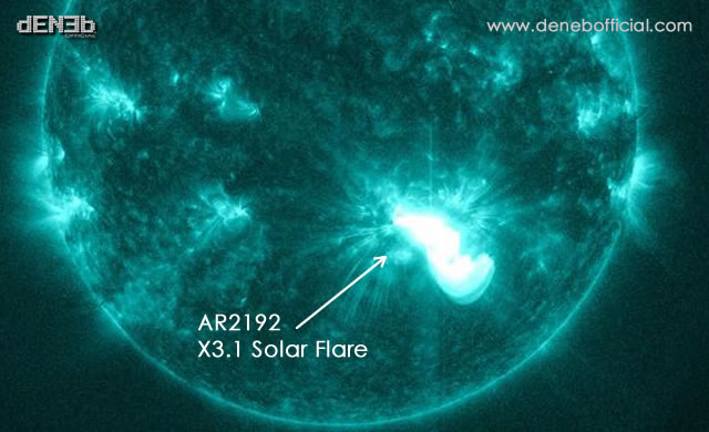 Attività Solare: Ancora X-Flare da AR2192 - Major Solar Flare X3.1 from Sunspot AR2192