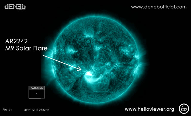 Attività Solare: Brillamento M9 da AR2242 - Space Weather: Almost X.Flare!