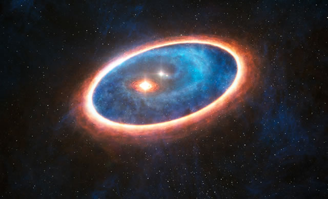 ESO: Scoperto un canale di rifornimento per la formazione di pianeti in un sistema binario - Planet-forming Lifeline Discovered in a Binary Star System