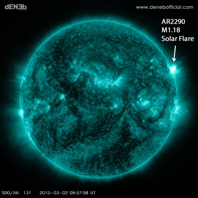 Attività Solare: Brillamento M1.18 - Space Weather: M1.18 Solar Flare