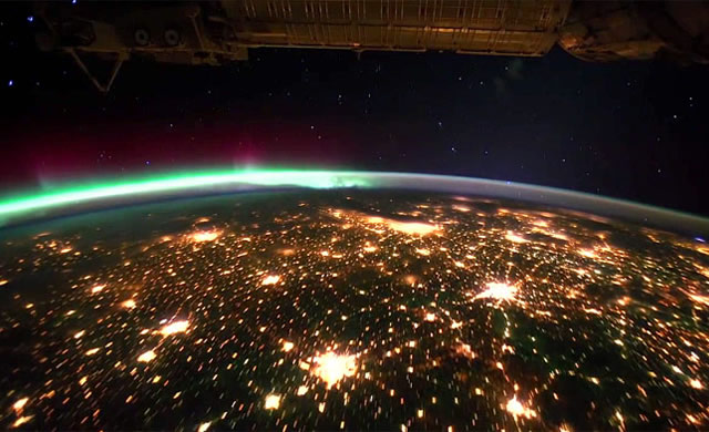 Earth ISS Space Aurora